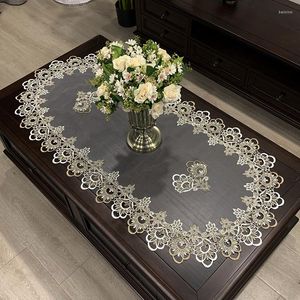 Table Cloth Oval Tablecloth Dinning Cover European Embroidered Polyester Yarn Flower Fabric Living Room Mat Lace Modern