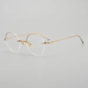 Sunglasses Frames Luxury Eyeglass Round Japan Handmade Titunium Optical Glasses Frame ARLT5921 Women Men Prescription Shades