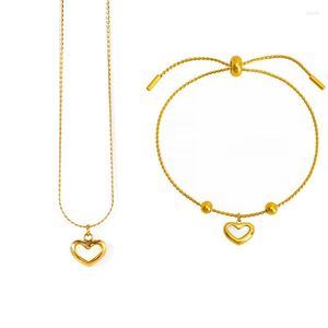 Charm Bracelets Elegant Women Pendant Necklace Heart Natural Shell 18 K Plated Stainless Steel Collar For Gift Jewelry