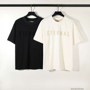 Designer Fashion clothing Luxury Tees TShirts American High Street Fogs Season 8 Main Line Eternal Eternal Collection Loose Flocking Print Short Sleeve T-shirt