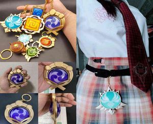 9cm genshin Imzacją wizję lnazuma wendi xiao klucz cosplay łańcuch Luminous 7 Element Of Original God Toy Keyring H115586834