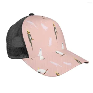 Bollmössor sommar snabb torkning baseball mössa män kvinnor roliga fåglar av papegoja cockatiel corella cockatoo casual mesh andningsbar snapback