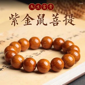 Strand Natural Purple Golden Mouse Hand String With Round Precious Treasure attraktion Polering Buddha Spirituella handgjorda tillbehör