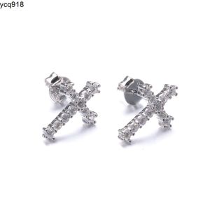 De Pass Diamond Tester 925 Sterling Silver VVS Moissanite Lab Diamond Men earing Moissanite Cross earrings with GRA