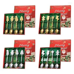 Zestawy zastawy stołowej powieść Y1UU Noveld Spoon Gift Pudełko ze stali ze stali nierdzewnymi Stoopem Staopa 4PCS/zestaw