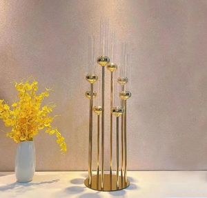 Candelabros de Metal de 91 CM de altura, candelabros de 8 brazos, centro de mesa de boda de lujo, decoración del hogar