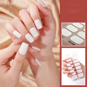 Natural French Manicure Semi Cured Gel Nail Strips and Gel Polish Set for use with UV Light