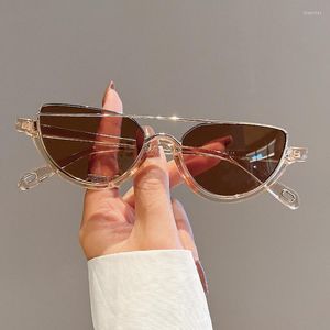 Sonnenbrille KAMMPT Vintage Halbrunde Männer Frauen 2023 Mode Retro Candy Farbtöne Brillen Composite Design UV400 Sonnenbrille
