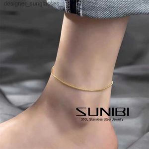 Ножные браслеты SUNIBI, браслет из нержавеющей стали со змеиной цепочкой для женщин, не вызывающий аллергии, регулируемый сексуальный браслет для ног, подарки, аксессуары, дропшиппингL231116