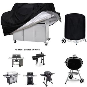 BBQ Tools Accessories Cover Outdoor Dust Waterproof Weber Heavy Duty Grill Rain Protective Outdoor Barbecue Cover Round BBQ Grill Black 230414