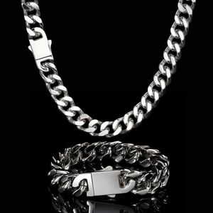 Chokers ze stali nierdzewnej Miami Flat Cuban Link Chain Naszyjniki Prezent dla mężczyzn Kobiet Hip Hop Biżuteria 231115