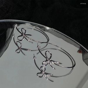 Hoop Earrings Bowknot Earring Alloy Material Ear Jewelry Gift For Girls Woman