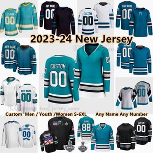 Benutzerdefinierte S-6XL 2023-24 Saison College Hockey Jersey 62 Kevin Labanc Brent Burns Logan Couture Tomas Hertl Mario Ferraro Erik Karlsson Nick Bonino Nico Sturm Marleau