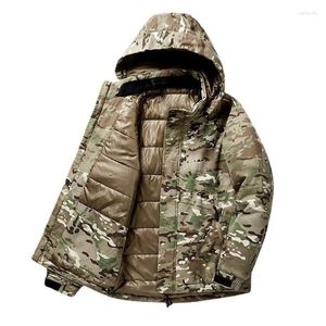 Giacche da uomo Giacca invernale mimetica mimetica più velluto di cotone spesso Giacca a vento con cappuccio stile militare Cerniera Cardigan antivento Cappotto da uomo