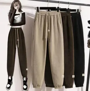 Men's Pants Corduroy Large For Women's 2023 Autumn/Winter Thickened Sports Casual With Loose Feet And Velvet Guard