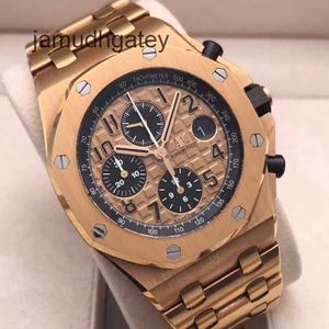 AP Swiss Luxury Watch Royal Oak Offshore Series 26470or Rose Gold Chronograph Moda Masculina Lazer Esportes Relógio de Pulso Mecânico