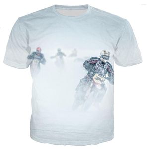 Men's T Shirts Summer Motorcycle Motocross Tshirt 3D Printed Men Women Casual Oversized Tops Tees Short Sleeve Biker Racing Clothing Boys