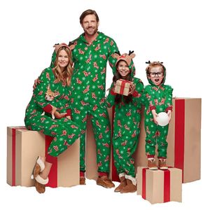 Family Matching Outfits Christmas Family Pajamas Stylish Hooded Garment Piece Comfortable Warm Pajamas Family Set Baby Clothes 231115