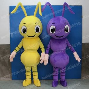 Christmas Yellow/Purple Ant Mascot Costume Cartoon theme character Carnival Unisex Adults Size Halloween Birthday Party Fancy Outdoor Outfit For Men Women