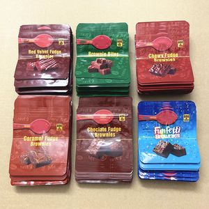 sacos de embalagem de flores mylar brownie mordidas chocolate fudge 600mg Califórnia 3,5g pacote embalagem saco plástico pacote vazio