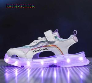 BenzELOR Estate LED Scarpe per bambini Sandali per ragazzi Ragazze Sneakers Light Up minous Incandescente Illuminazione Sandali Sandali X07192376290