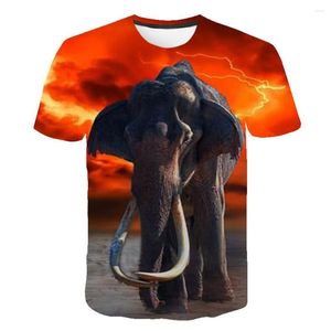 Herr t shirts sommar mode djur elefant t-shirt 3d tryckt män kvinnor personlighet hip hop tops tees korta ärm lösa kläder pojkar