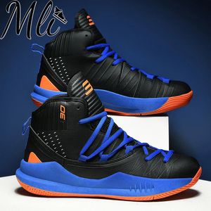 Kleider Männer lässige Turnschuhe, die atmungsaktives Mesh Anti-Rutsch-High-Top-Schnürsportsport-Modetrend männlicher Basketballschuhe 231116 Dämpft. 231116