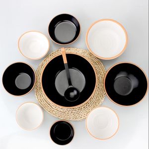 Bowls WSHYUFEI Melamine Imitation Porcelain Breakfast Bowl Seasoning Vinegar Relish Plate Cake Dessert Spice Dish Kitchen Cooking Tool