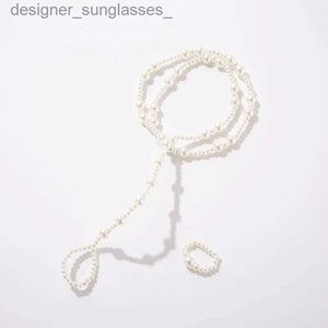 Anklets Hot Multi-layer Bracelet Long Pearl Chain Pendant Anklet Sandals Barefoot Beach Foot Bridal Jewelry Wholesale J19L231115