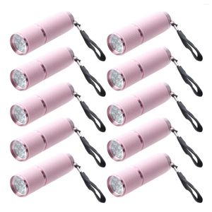 Latarki Pochodni 10X Outdoor Mini Pink Guma powlekana 9-LED PUROTE