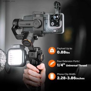 Stabilizers 3-Axis Handheld Gimbal Stabilizer Selfie Stick Tripod for Smartphone with AI Magnetic Fill Light Video Lighting Q231116