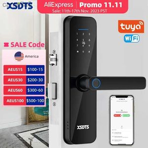 Akıllı Kilit Tuya Wifi Biyometrik Parmak İzi / Akıllı Kart / Şifre ile Elektronik Akıllı Kapı Kilidi / Anahtar Kilidi / USB Acil Durum Chargel231116