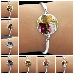 Charm Armband 2024 Friendly Glass Dome Armband Cartoon Girl Gives Friend Classmate Sister Fashion Year Gift Jewelry