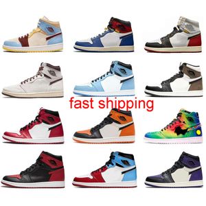 Jumpman 1 New Authentic Mid SE Fearless Shoes 1 High OG A Ma Manire Shattered Backboard Shoes 1S Черный Bred Toe NRG Патент не для перепродажи Темный мокко Мужчины Женщины На открытом воздухе Snea