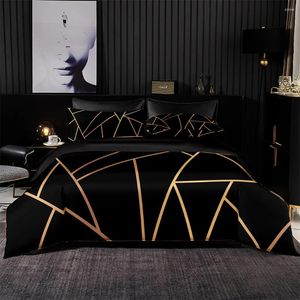 Bettwäsche-Sets, luxuriös, goldfarben, schwarz, minimalistisch, Durex zum Verkauf, Steppdecke, 3-teilig, King-Size-Bett, Bettbezug, Leinen-Set, Tagesdecke, 200 x 200, 240 x 220