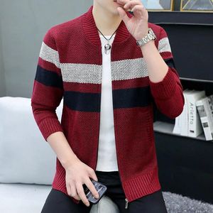 Herrenjacken Gestrickte Jacke Herbst Und Winter Verdickter Strickpullover Große Größe Lässiger Pullover Baseballkragen Bunte Strickjacke