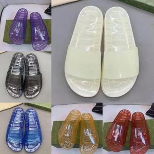 Brand Luxuries Classic Designer Women Man Sandals Rubber Slippers Jelly Sandals Beach Flat Casual Shoe Alphabet Candy Colors Outdoor Roman transparent Shoes 35-46