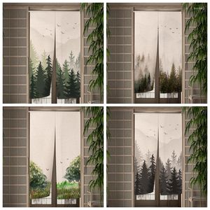 Curtain Forest Fog Trees Branches Japanese Door Living Room Bedroom Entrance Drapes Kitchen Hanging Half Curtains