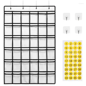 Förvaringslådor 42 Clear Tickets mobiltelefonkalkylator hållare över dörren sundries sko väska rymdsparare hängande stoarge