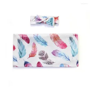 Blankets Floral Headband Set Blanket Sleeping Swaddle Muslin Wrap Top Quality