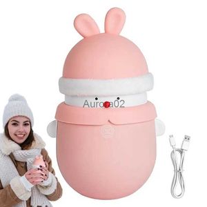 Space Heaters 6000mAh Cartoon Hand Warmer Mini Portable USB Rechargeable Hand Warmer 3 Level Heating Night Light with Hand String Winter Home YQ231116