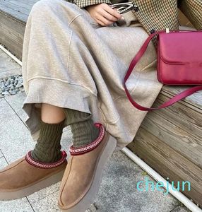 Snow Boots Ankle Boot Shoes Short Bottes Fashion Martin Designer Wool Real Leather Platform