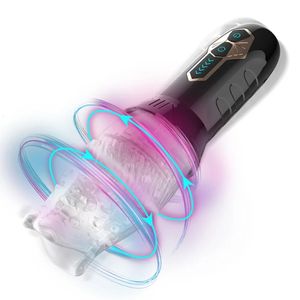 Pump Toys GAWK 3000 Adult Sex Toy Rotary Flashlight Electric Spinning Vibrating Realistic Penis Trainer Masturbation Cup for Man Male 231116
