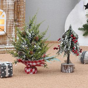 Juldekorationer konstgjorda miniträd hem dekorera dekorativ prydnadsbords Xmas för kontorsfestfestartiklar
