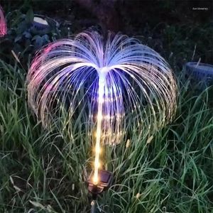 Lampada da giardino solare a LED portatile a 7 colori Medusa in fibra ottica impermeabile per prato inglese per esterni per decorazione di strade/cortile/feste