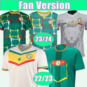 2023 Senegal National Team Mens Soccer Jerseys KOULIBALY GUEYE KOUYATE SARR DIA MANE JACKSON ISMAILA Versão cultural Branco e 22 23 Home Away Camisas de futebol