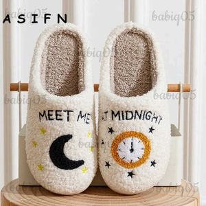 Slippers ASIFN Meet Me At Midnight Slippers Taylor Style Cozy Comfortable Embroidered Slides Soft TS Swifties Music Tour Houseshoes T231116