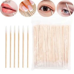 Cotton Swab 100pcs Ultra-fine Cotton Swab Wood Sticks Nose Ears Cleaning Care Supplies Mascara Applicators Eyelash Extension Makeup ToolsL231116