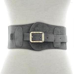 Belts 2023 Luxury Women's Elastic Belt Suede Imitation Leather Needle Buckle Decoration Fashion Versatile Waist Cover SCM0139