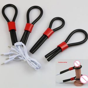 Vibrators E-Stim DIY Adjustable Conductive Cock Rings Monopolar Electrosex Penis Ring Rubber Tube Electrodes Sex Toys 8mm OD 1.5mm ID 231116